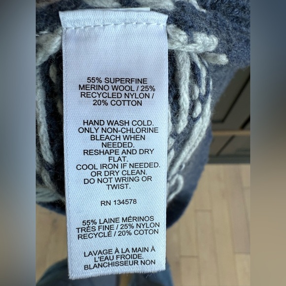 Vineyard Vines chunky Snowflake Roll neck Nautical Navy Wool Blend Sweater • L - Picture 6 of 8